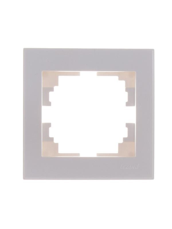 рамка 1-м rain горизонт. без вставки жемчуж./бел. метал. lezard 703-3030-146 от BTSprom.by