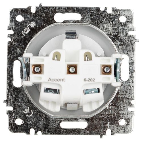  Розетка 1-м СП Accent 6-202-01 16А IP20 250В 2P+E Schuko AL/CU бел. Intro Б0063678 фото в каталоге от BTSprom.by