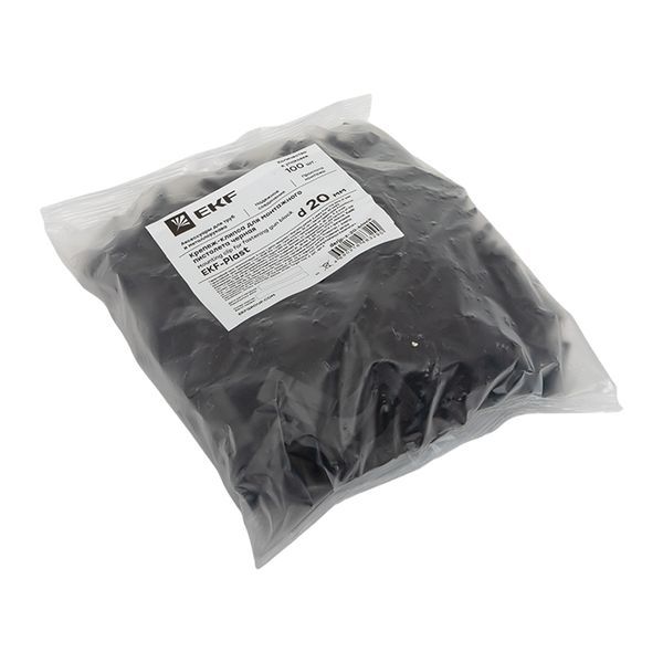  Держатель для труб (клипса) d20мм для монтажн. пистолета черн. (уп.100шт) Plast EKF derjp-z-20-black фото в каталоге от BTSprom.by