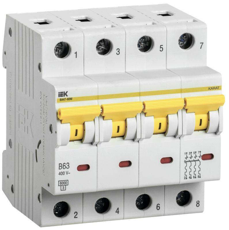 выключатель автоматический модульный 4п b 63а 6ка ва47-60m karat iek mva31-4-063-b от BTSprom.by выключатель автоматический модульный 4п b 63а 6ка ва47-60m karat iek mva31-4-063-b от BTSprom.by
