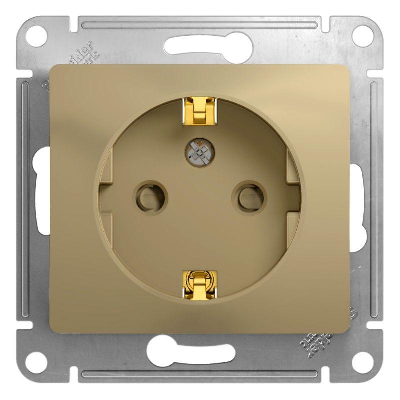 розетка 1-м сп glossa 16а ip20 с заземл. защ. шторки механизм титан se gsl000445 от BTSprom.by