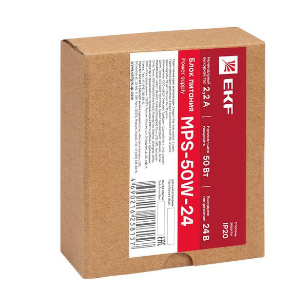  Блок питания 24В MPS-50W-24 PROxima EKF mps-50w-24 фото в каталоге от BTSprom.by