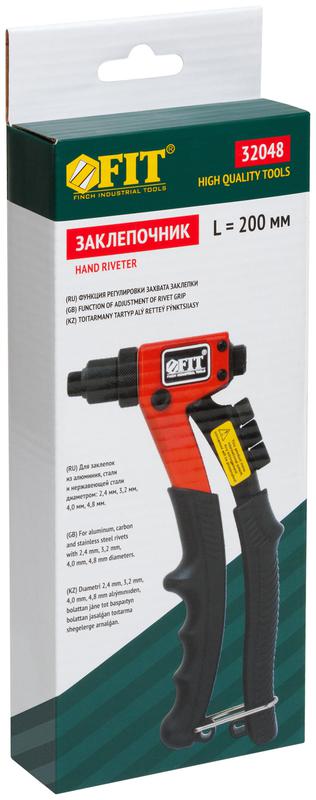  Заклепочник профи. для заклепок из нерж.стали 2.4-4.8мм (200мм) FIT 32048 фото в каталоге от BTSprom.by