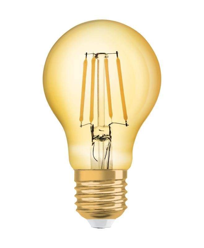 лампа светодиодная филаментная vintage 1906 led cl a fil gold 35 non-dim 4w/824 4вт тепл. бел. e27 (замена 35вт) зол. osram 4058075293090 от BTSprom.by