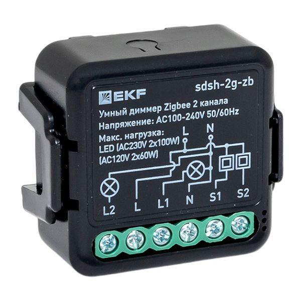 диммер умный в подрозетник 2-канальный zigbee connect select ekf sdsh-2g-zb от BTSprom.by