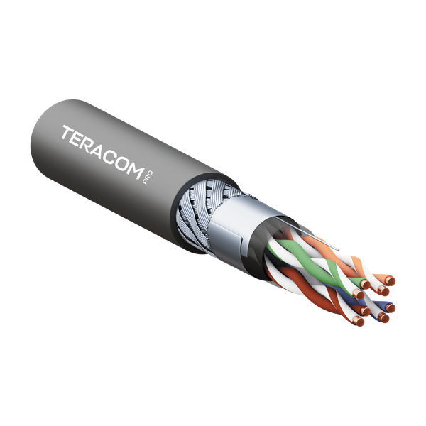 кабель витая пара sf/utp кат.5e 4 пары 19х0.1мм 26awg для промышлен. ethernet оболочка полиуретан -40град.c – +80град.c черн. (уп.500м) teracom pro ekf trp-5esfu-04pu-bk-oie5 от BTSprom.by