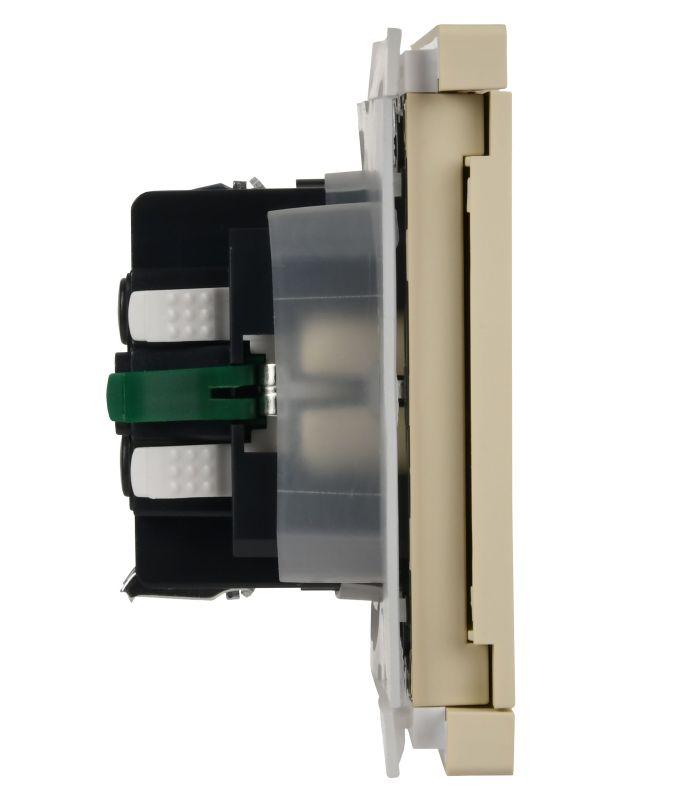  Розетка СП FORTE&PIANO16А IP44 FP419 с заземл. защ. шторки с крышкой безвинт. крепл. ваниль IEK FP-R16-16-1-44-K10 фото в каталоге от BTSprom.by