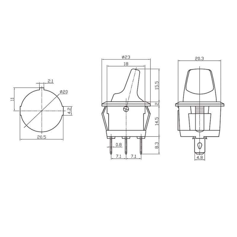  Выключатель клавишный круглый 250В 6А (3с) ON-OFF красн. Rexant 36-2600 фото в каталоге от BTSprom.by