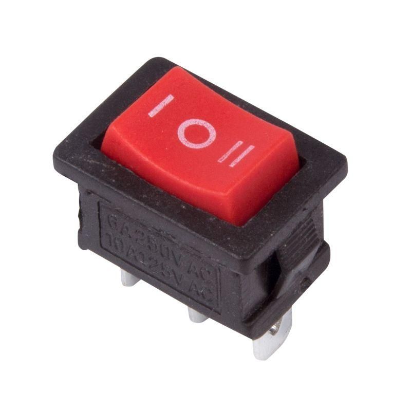 выключатель клавишный 250в 6а (3с) on-off-on красн. с нейтралью mini (rwb-205; sc-768) rexant 36-2144 от BTSprom.by
