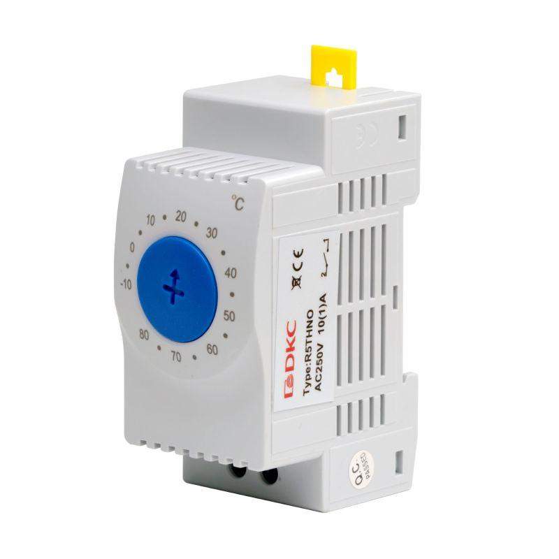  Термостат с регулируемым диапазоном температуры -10...+80град.C NO-контакт DKC R5THNO фото в каталоге от BTSprom.by