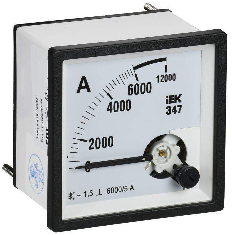 амперметр э47 6000/5а класс точн. 1.5 72х72мм iek ipa10-6-6000-e от BTSprom.by
