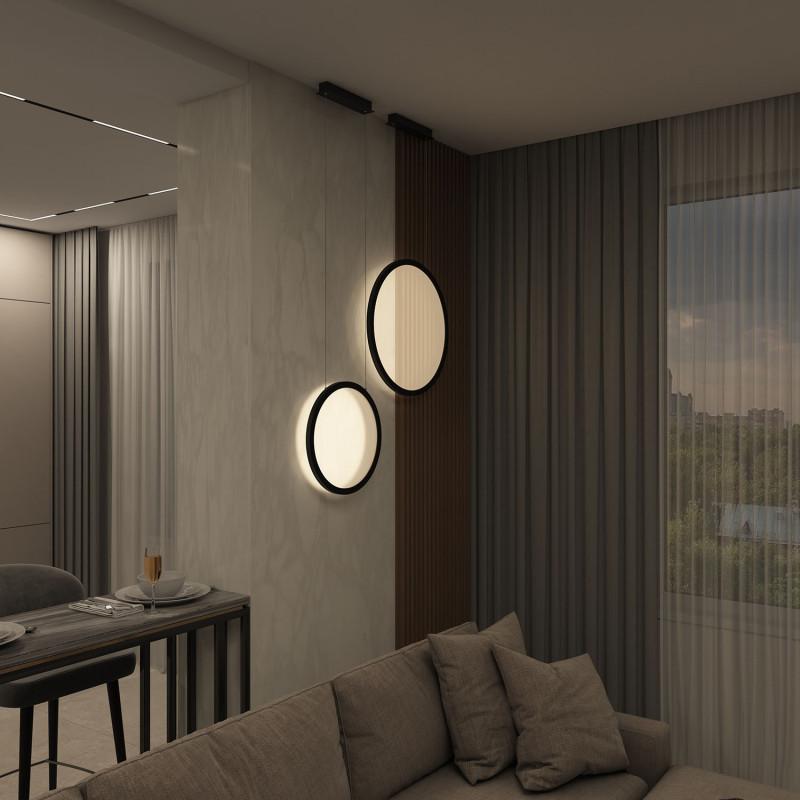  Светильник Veil подвесной вертикальный со светодиодом H1500 d400 220В 36Вт 3000-6000К IP20 черн. алюм. DENKIRS DK6604-BK фото в каталоге от BTSprom.by