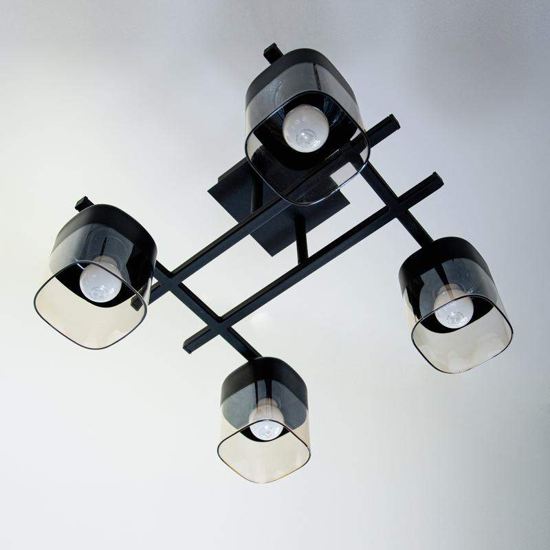  Светильник "Базиль" 141 (плафон 8421) НПБ 01-4х60-124 Е27 ИУ черн. муар Элетех 1005404676 фото в каталоге от BTSprom.by