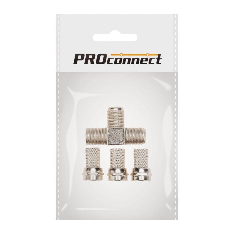  Набор разъемов антенных ТВ №5 (1 переходник 3 гнезда F; 3 F-разъема RG-6) PROCONNECT 05-4204-4-6 фото в каталоге от BTSprom.by