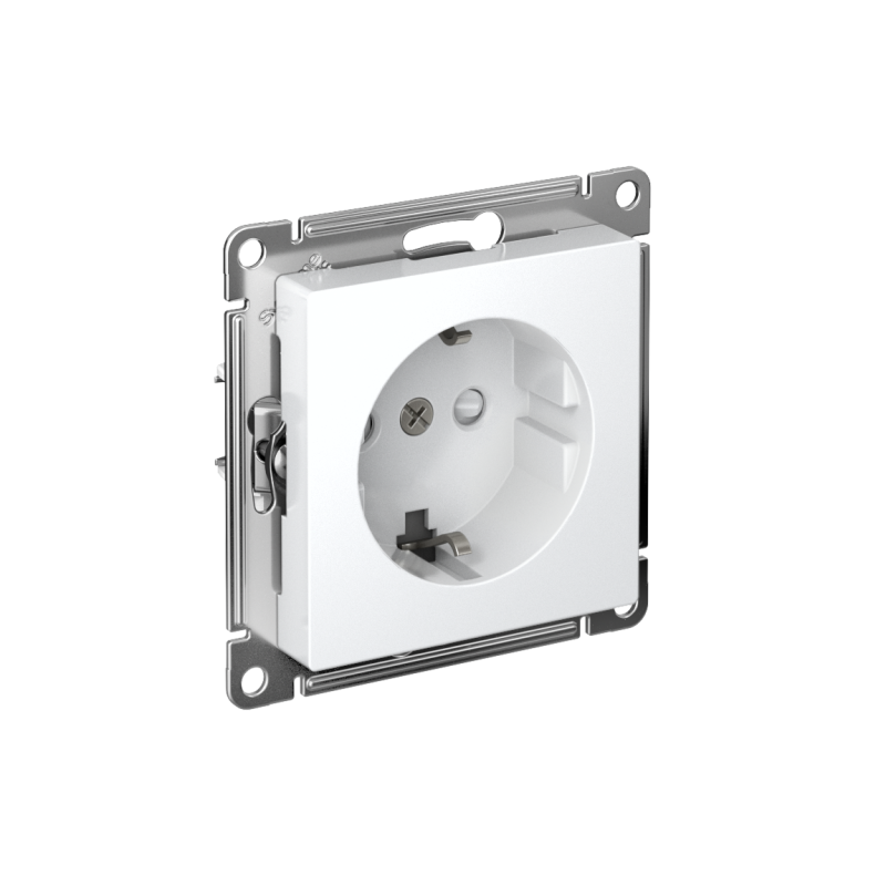 розетка atlasdesign 16а с заземл. защ. шторки быстрозажим. клем. механизм бел. se atn000145s от BTSprom.by