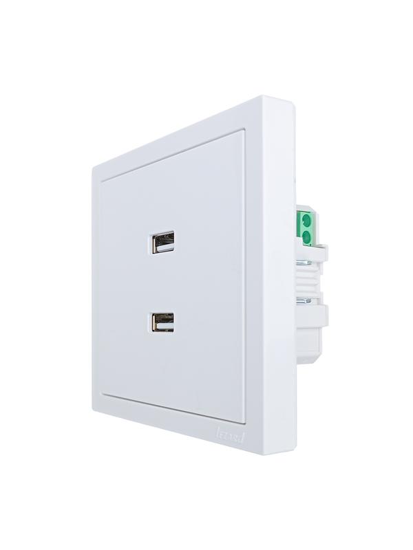  Розетка 2-мест. USB разъем СП ZIMA IP20 бел. LEZARD 704-0288-192 фото в каталоге от BTSprom.by