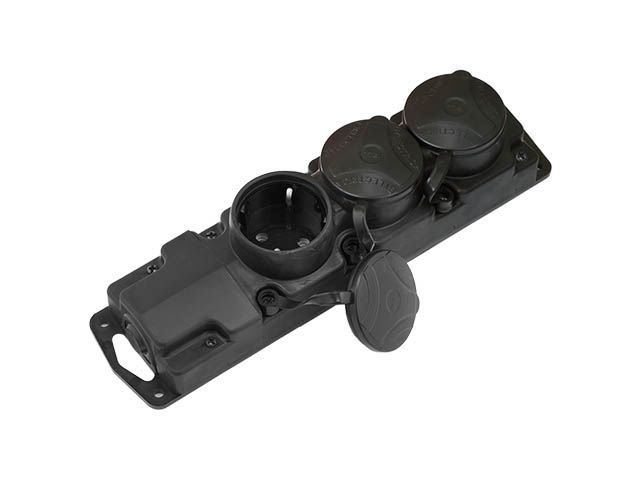 розетка 3-ая переносная (с/з, 16а, 250в, брызг. защ.) черная, bylectrica р16-381 от BTSprom.by