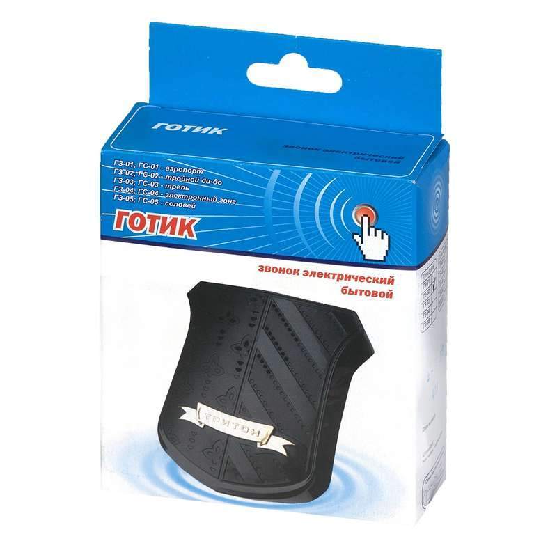  Звонок проводной Готик электрон. гонг 220В 80-90дБА черн.-зол. Тритон ГЗ-04 фото в каталоге от BTSprom.by