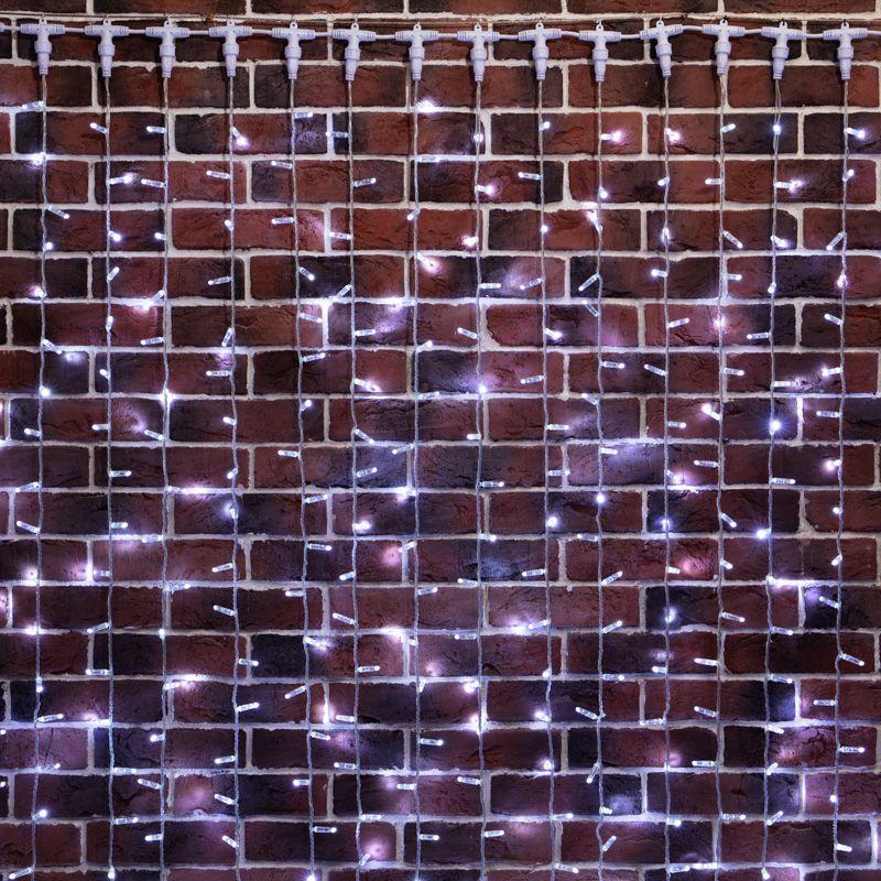 гирлянда светодиодная "светодиодный дождь" 2х9м 1200led бел. 230в ip65 эффект мерцания провод прозр. пвх соединяется (нужен блок 303-500-1) neon-night 235-695 от BTSprom.by