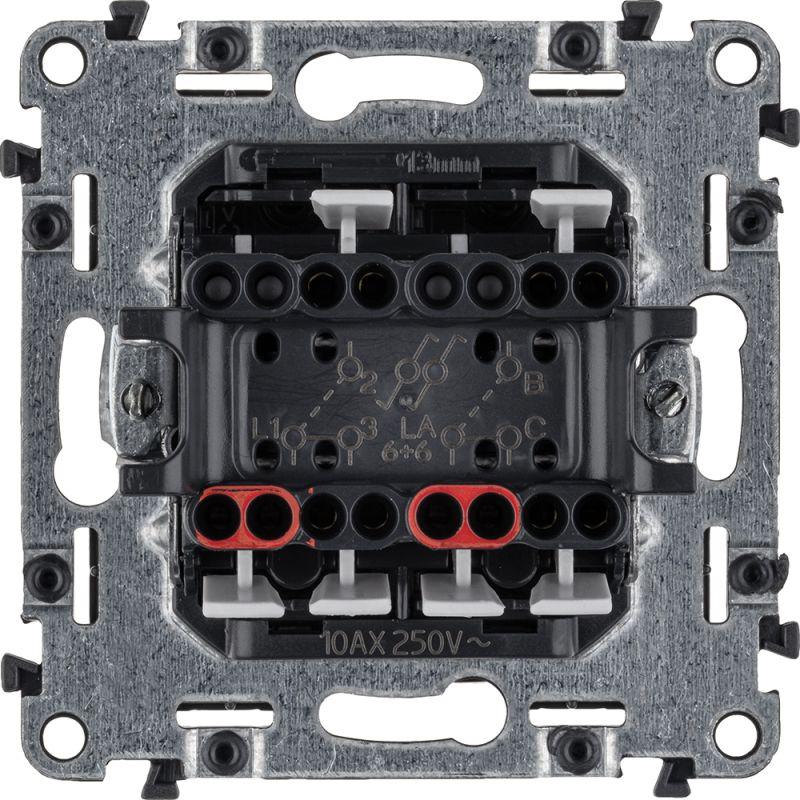  Переключатель 2-кл. СП Valena Allure 10А IP20 250В с лицев. панелью безвинтов. зажимы механизм антрацит Leg 752918 фото в каталоге от BTSprom.by