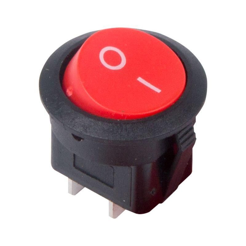 выключатель клавишный круглый 250в 6а (2с) on-off красн. (rwb-213 sc-214 mrs-102-8) rexant 36-2560 от BTSprom.by