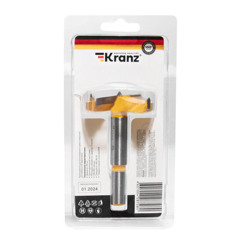  Сверло Форстнера по дереву 50мм цилиндрический хвостовик Kranz KR-91-0794 фото в каталоге от BTSprom.by