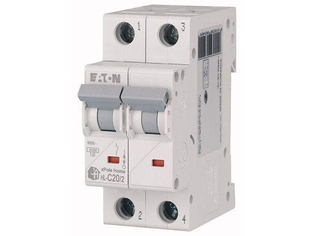 автоматич. выключатель eaton hl-c20/2, 2p, 20a, тип c, 4.5кa, 2m 194772 от BTSprom.by