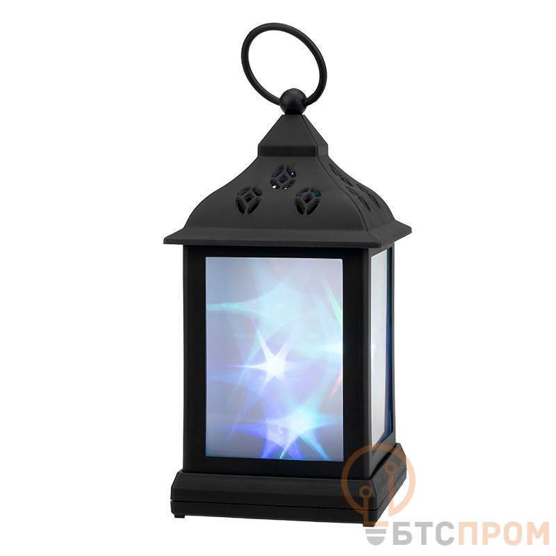  Декоративный фонарь с эффектом мерцания, черный корпус, размер 11х11х22,5 см, цвет RGB фото в каталоге от BTSprom.by