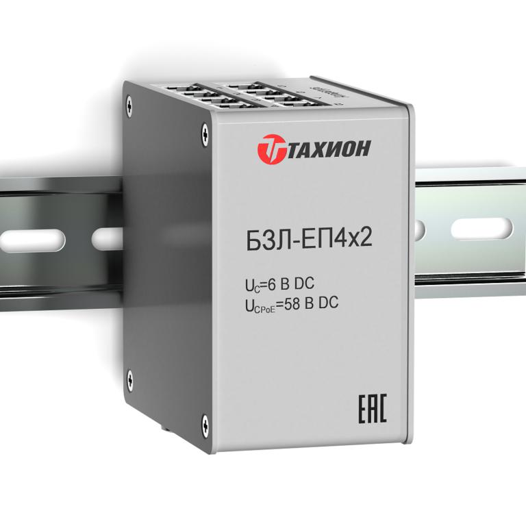 блок защиты от импульсных перенапряжений 8-х портов локальной сети ethernet бзл-еп4х2 тахион 20157 от BTSprom.by