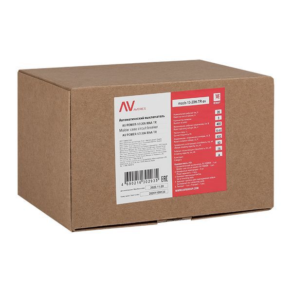  Выключатель автоматический 20А 80кА AV POWER-1/3 TR AVERES EKF mccb-13-20H-TR-av фото в каталоге от BTSprom.by