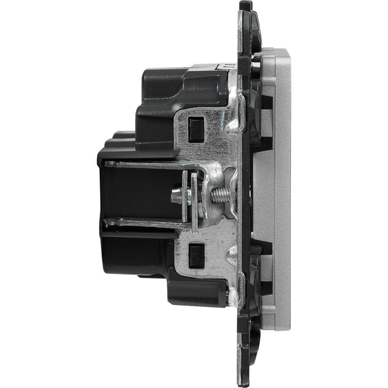  Розетка 1-м СП Valena Life 16А IP20 250В 2P защ. шторки безвинтов. клеммы с лицев. панелью механизм алюм. Leg 753616 фото в каталоге от BTSprom.by