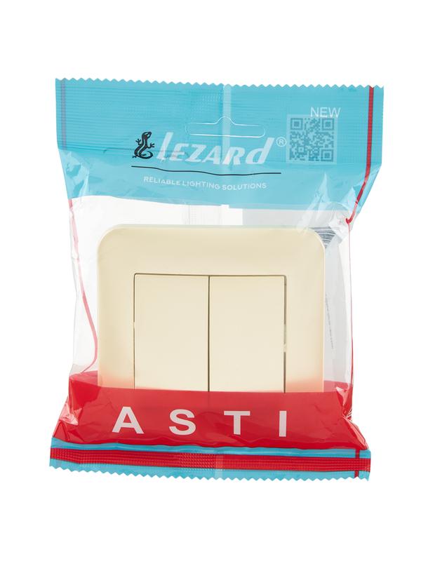  Выключатель 2-кл. 1п СП ASTI 10А IP20 в сборе жемчуж./бел. перламутр. LEZARD 7081-3030-101 фото в каталоге от BTSprom.by