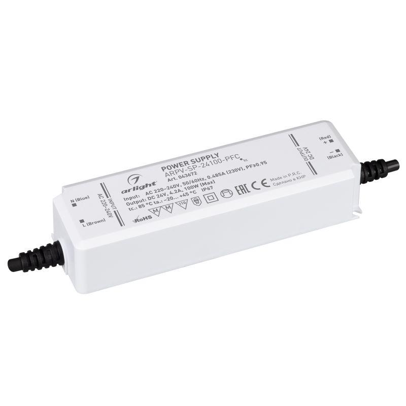 блок питания arpv-sp-24100-pfc (24в 4.2а 100вт) ip67 пластик arlight 043672 от BTSprom.by