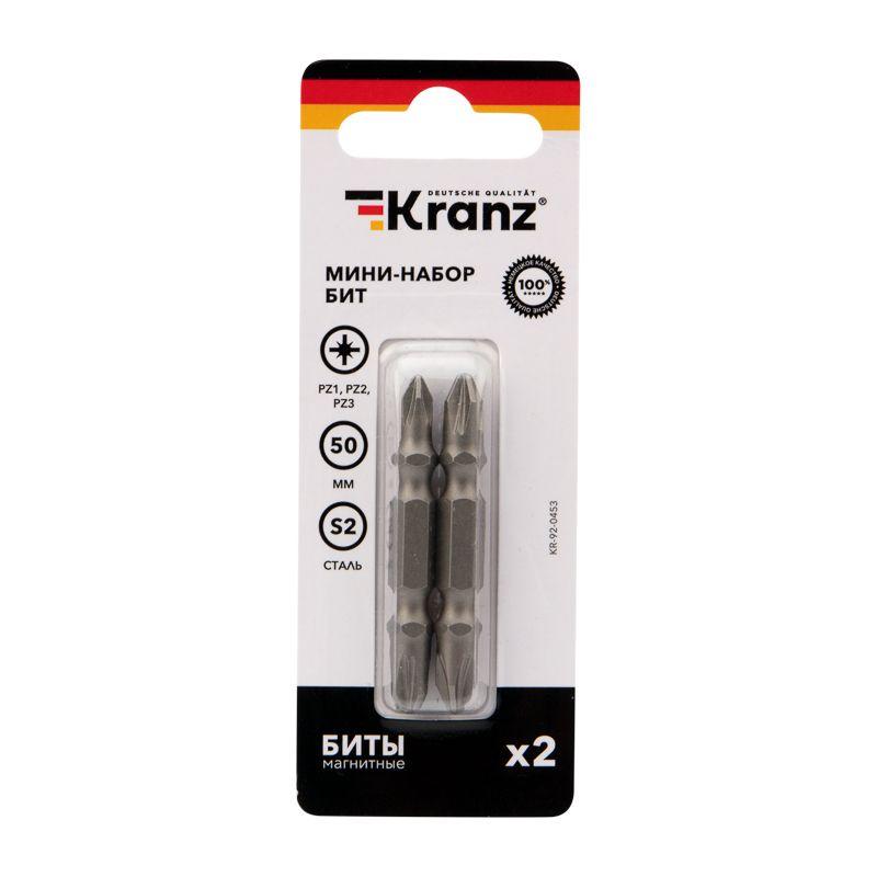  Мини-набор бит двусторонних PZ2xPZ2 PZ1xPZ3-50мм (блист. 2шт) Kranz KR-92-0453 фото в каталоге от BTSprom.by