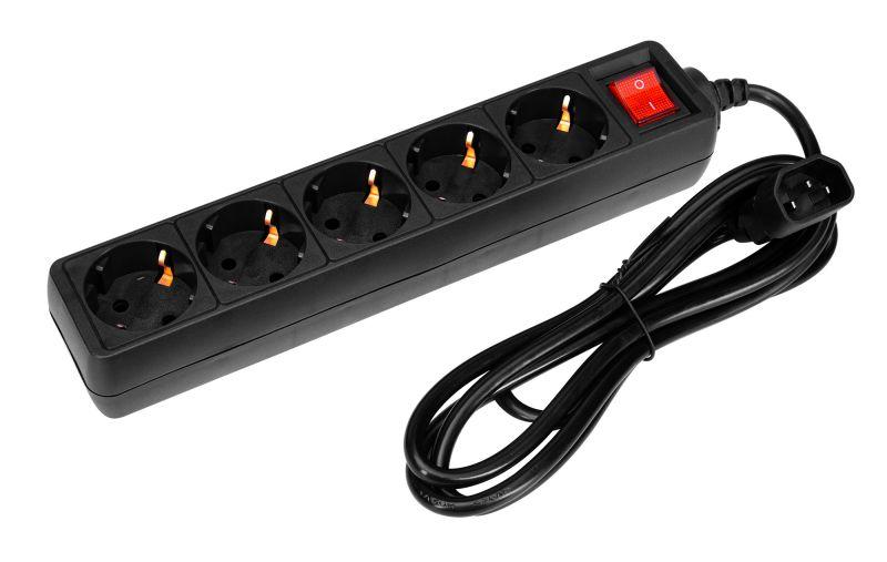 удлинитель с сетевым фильтром 5х1.8м pet ap01006-e-b черн. (пакет пэ) pc pet 619892 от BTSprom.by