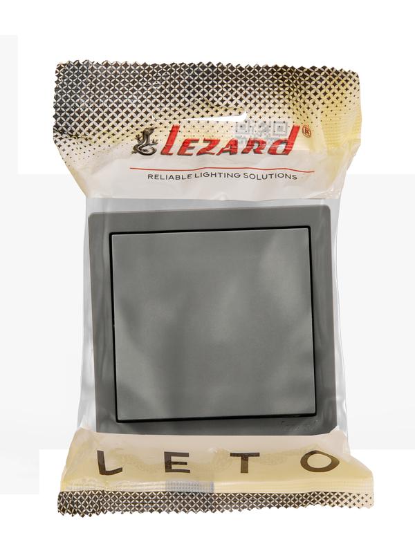  Выключатель 1-кл. ОП LETO платина LEZARD 752-3500-100 фото в каталоге от BTSprom.by