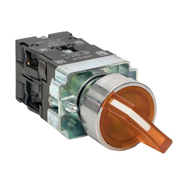 переключатель bd21 2p с желт. подсветкой 24в no proxima ekf xb2-bk21-y-24 от BTSprom.by