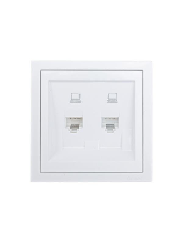 розетка компьютерная 2-мест. zima ip20 бел. lezard 704-0288-141 от BTSprom.by