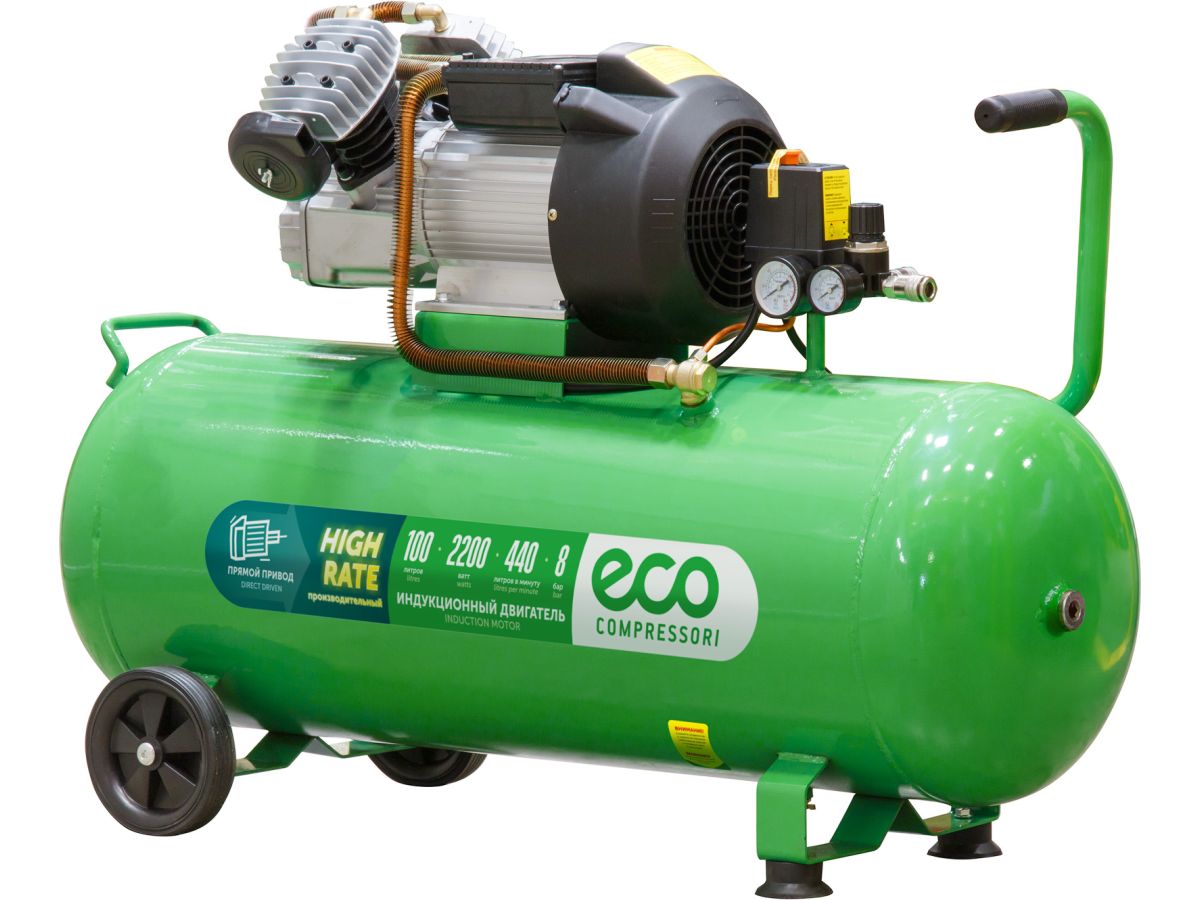 компрессор eco ae-1005-3 коаксиальный (440 л/мин, 8 атм, коаксиальный, масляный, ресив. 100 л, 220 в, 2.20 квт) ae-1005-3 от BTSprom.by