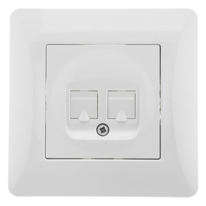 розетка компьютерная + телефонная 2-м сп ugra rj45 + rj12 механизм бел. gusi с11кт-001 от BTSprom.by