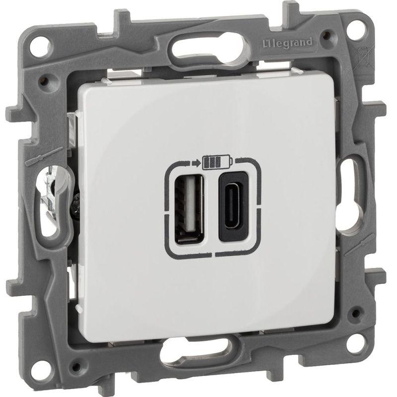 устройство зарядное etika с 2-мя usb разъемами a и c 240в/5в 3000ма бел. iek 672236 от BTSprom.by