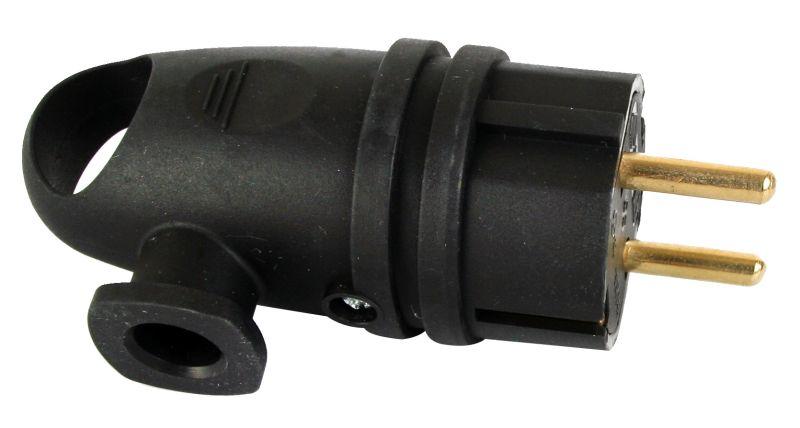 вилка угловая 16а с кольцом каучуковая с/з модель в16-002 sb2-pz black черн. volsten 14430 от BTSprom.by