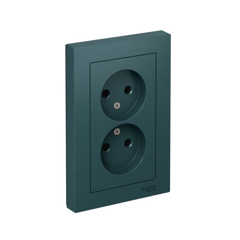розетка 2-м сп atlasdesign 16а ip20 без заземл. в сборе изумруд se atn000820 от BTSprom.by