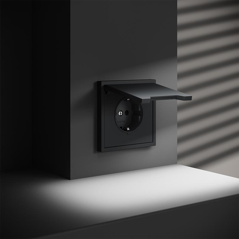  Розетка 1-м СП S70 16А с заземл. защ. шторки + крышка механизм графит Voltum VLS040307 фото в каталоге от BTSprom.by