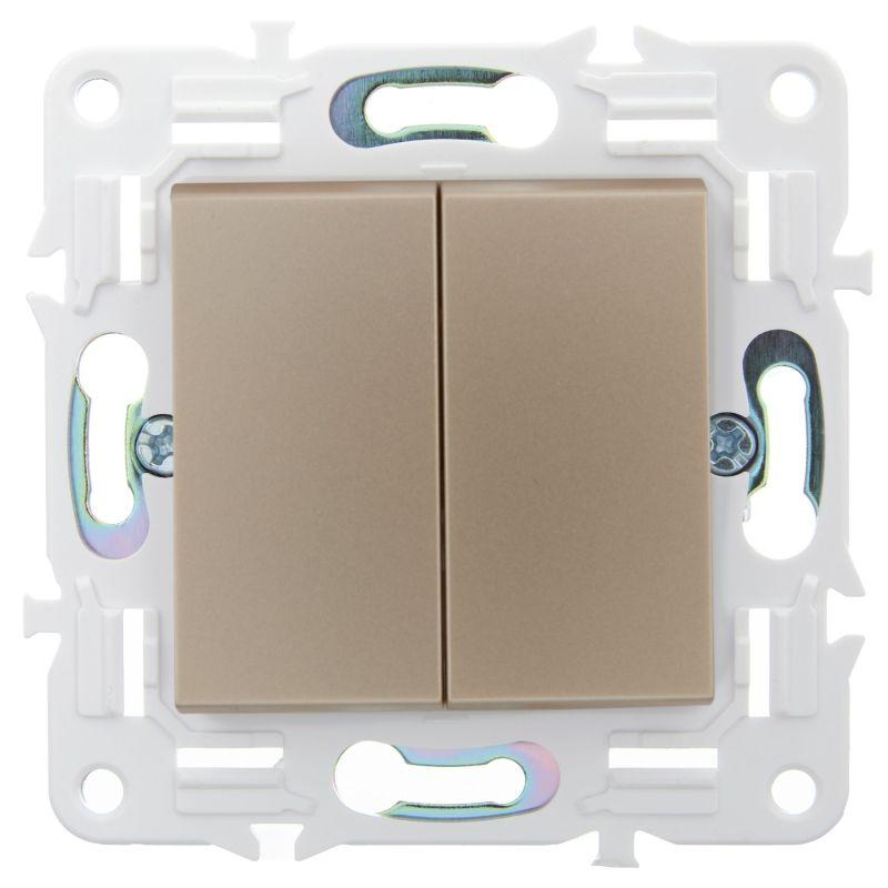  Выключатель проходной 2-кл. SKANDY 10А SK-V05Sa песочн. IEK SK-V22-0-10-K98 фото в каталоге от BTSprom.by