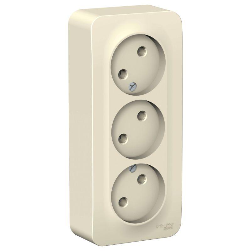 розетка 3-м оп blanca 16а ip20 250в без заземл. без защ. шторок с изолир. пластиной молоч. se blnra000312 от BTSprom.by