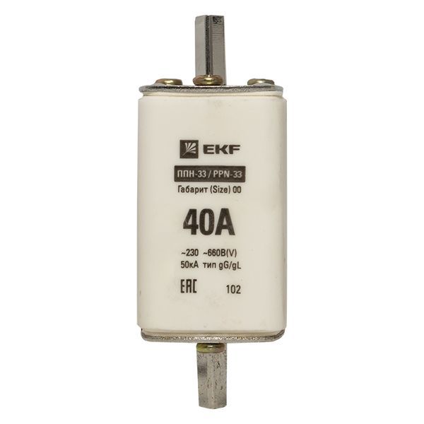  Вставка плавкая ППН-33 40А габарит 00 PROxima EKF fus-33/160/40 фото в каталоге от BTSprom.by