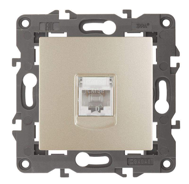 розетка компьютерная 1-м elegance 14-3107-04 rj45 ip20 механизм шампань эра б0034305 от BTSprom.by