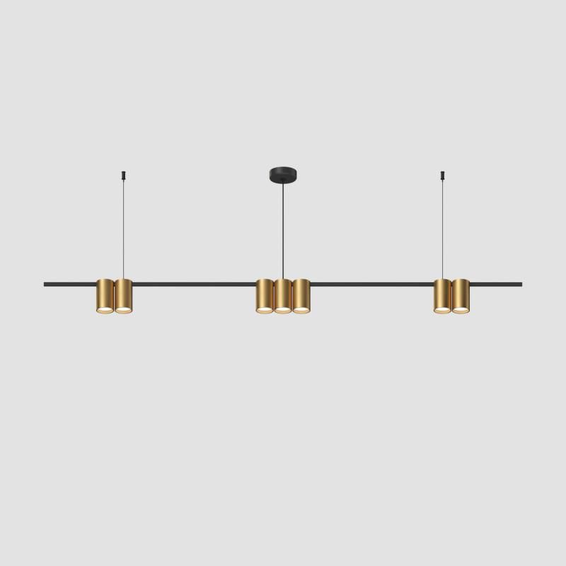 светильник orbit 15вт 7xgu10 ip20 led подвесной алюм. черн.+сатинированное зол. denkirs 764323 от BTSprom.by