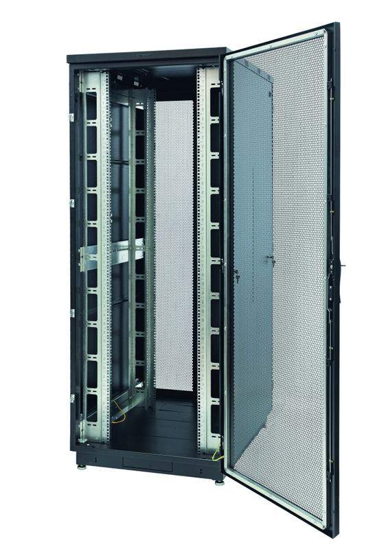 шкаф racknet s3000 42u 800х1000 передн. дверь перфорир. одностворчат.; задн. дверь перфорир. двухстворчат. черн. eurolan 60f-42-8a-34bl от BTSprom.by